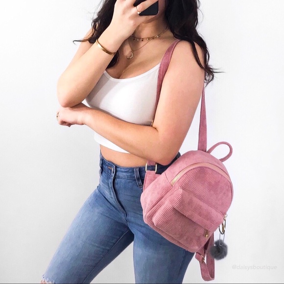 Daisys Boutique Handbags - ❤️SALE❤️ Lucy blush pink corduroy mini backpack